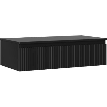 Mexen Rivel dulap baie sub chiuvetă 90 cm cu blat, 1 sertar, canelat, negru mat - 91A20-09023-1-BFC71