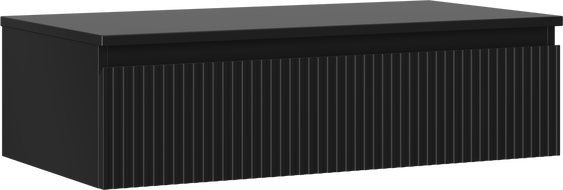 Mexen Rivel 90 cm mosdószekrény pulttal, 1 fiók, bordázott, fekete matt - 91A20-09023-1-BFC71