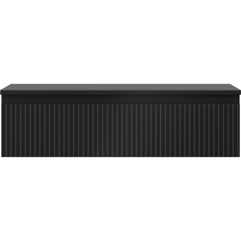 Mexen Rivel dulap baie de 90 cm cu blat, 1 sertar, striat, negru mat - 91A20-09023-1-BFC71