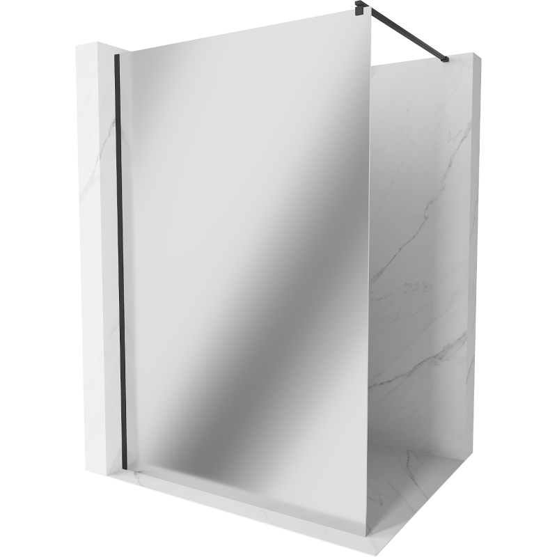 Mexen Kioto perete de duș Walk-in 70 x 200 cm, oglindă 8 mm, negru - 800-070-101-70-50