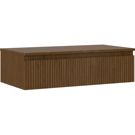 Mexen Rivel fürdőszobai mosdószekrény 90 cm-es, lappal, 1 fiók, bordázott, dió - 91A20-09023-1-BFC86