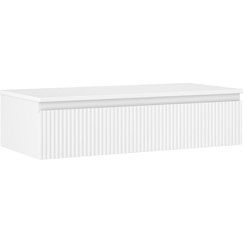 Mexen Rivel dulap de baie sub chiuvetă de 100 cm cu blat, 1 sertar, riflat, alb mat - 91A20-10023-1-BFC01