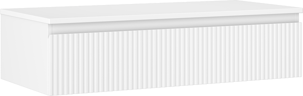 Mexen Rivel fürdőszobai fiókos szekrény 100 cm, munkalappal, 1 fiók, bordázott, fehér matt - 91A20-10023-1-BFC01