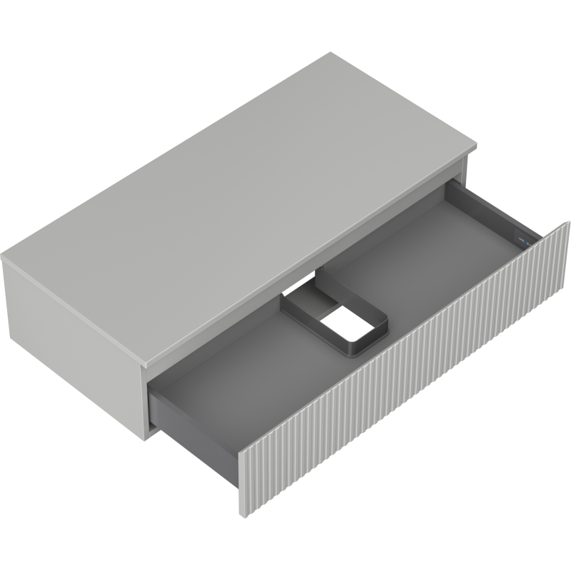 Mexen Rivel dulap baie pentru lavoar 100 cm cu blat, 1 sertar, canelat, gri mat - 91A20-10023-1-BFC62