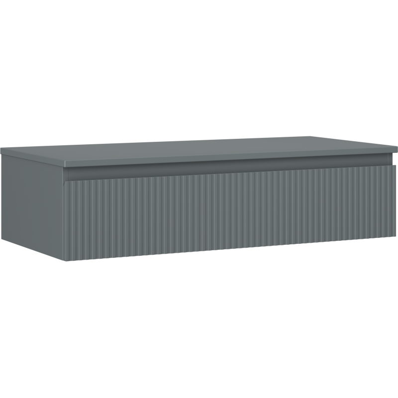 Mexen Rivel dulap de baie sub lavoar 100 cm cu blat, 1 sertar, canelat, grafit mat - 91A20-10023-1-BFC66