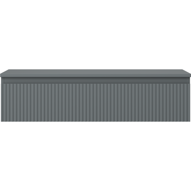 Mexen Rivel 100 cm-es fürdőszoba szekrény mosdóhoz, lappal, 1 fiók, bordázott, matt grafit - 91A20-10023-1-BFC66