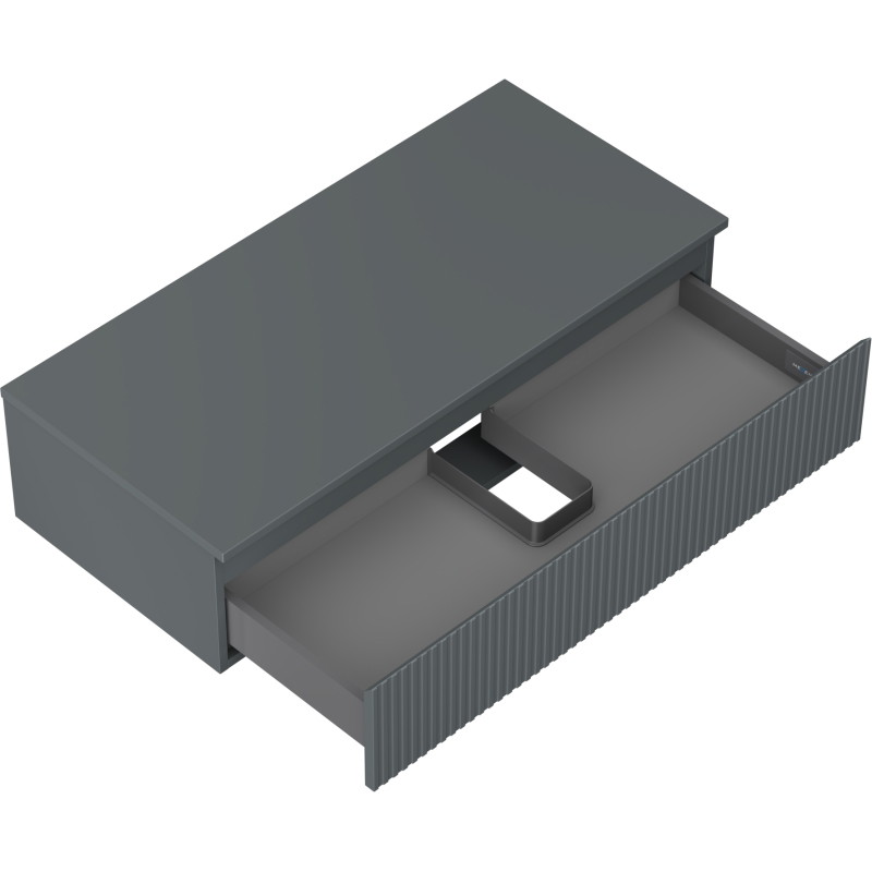 Mexen Rivel dulap baie sub chiuvetă 100 cm cu blat, 1 sertar, striat, grafit mat - 91A20-10023-1-BFC66