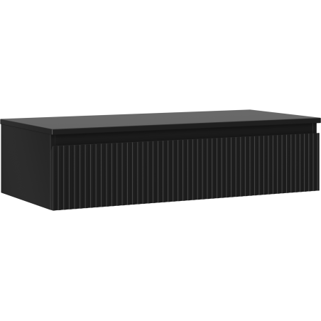 Mexen Rivel dulap de baie sub lavoar 100 cm cu blat, 1 sertar, canelat, negru mat - 91A20-10023-1-BFC71