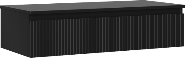 Mexen Rivel fürdőszobai szekrény mosdó alá, 100 cm-es munkalappal, 1 fiók, hornyos, fekete matt - 91A20-10023-1-BFC71