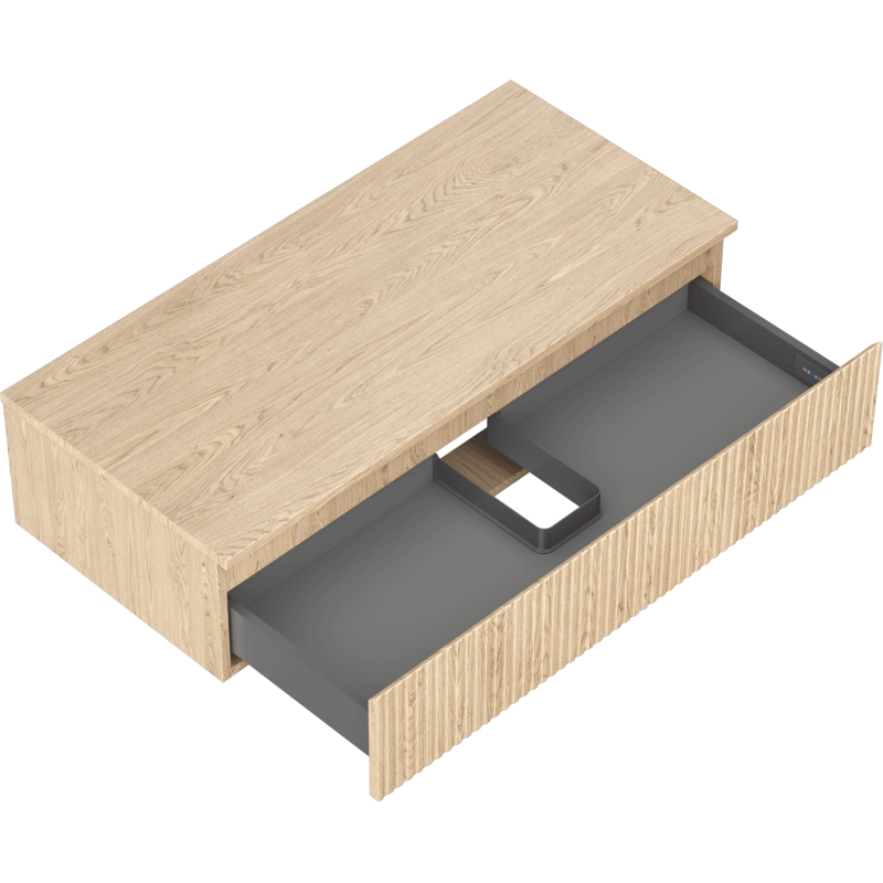 Mexen Rivel dulap baie sub lavoar 100 cm cu blat, 1 sertar, canelat, stejar - 91A20-10023-1-BFC81