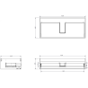 Mexen Rivel dulap pentru baie sub chiuvetă 100 cm cu blat, 1 sertar, șanțuri, nuc - 91A20-10023-1-BFC86