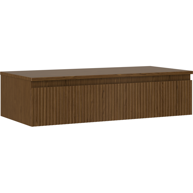 Mexen Rivel dulap pentru baie sub chiuvetă 100 cm cu blat, 1 sertar, șanțuri, nuc - 91A20-10023-1-BFC86