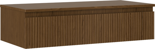 Mexen Rivel fürdőszobai szekrény mosdókagyló alá, 100 cm, lappal, 1 fiók, bordázott, dió - 91A20-10023-1-BFC86