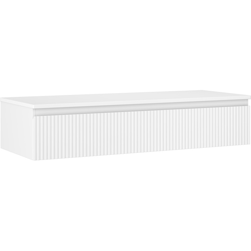 Mexen Rivel dulap baie sub chiuvetă 120 cm cu blat, 1 sertar, cu fațadă profilată, alb mat - 91A20-12023-1-BFC01