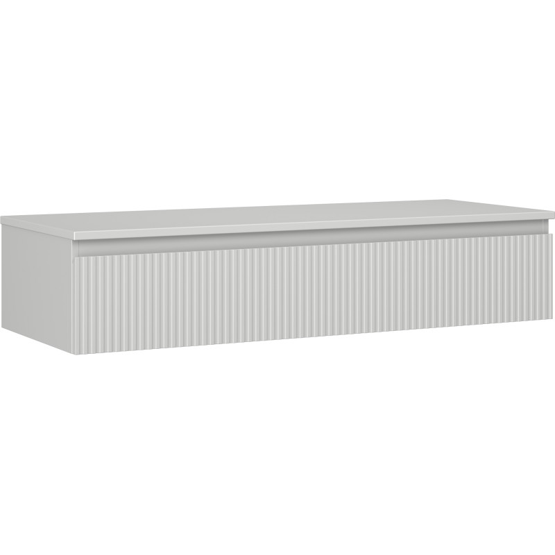 Mexen Rivel fürdőszobai mosdószekrény 120 cm pulttal, 1 fiók, bordázott, szürke matt - 91A20-12023-1-BFC62