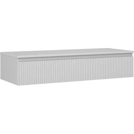 Mexen Rivel fürdőszobai mosdószekrény 120 cm munkalappal, 1 fiók, bordázott, szürke matt - 91A20-12023-1-BFC62