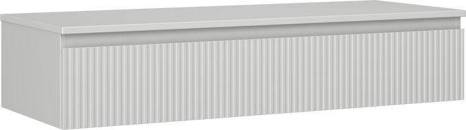 Mexen Rivel fürdőszobai mosdószekrény 120 cm pulttal, 1 fiók, bordázott, szürke matt - 91A20-12023-1-BFC62