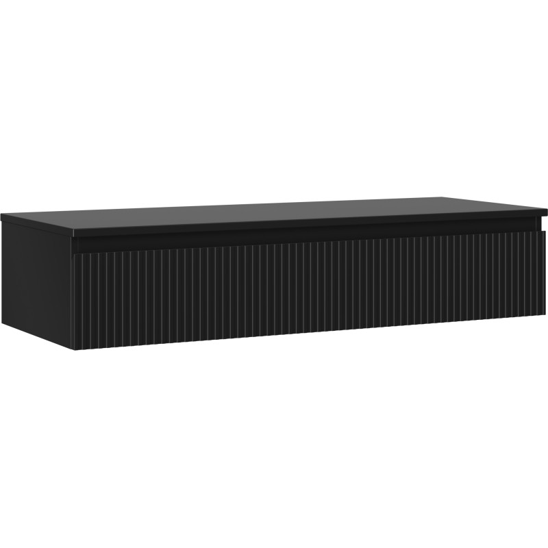 Mexen Rivel dulap baie sub chiuvetă 120 cm cu blat, 1 sertar, profilat, negru mat - 91A20-12023-1-BFC71