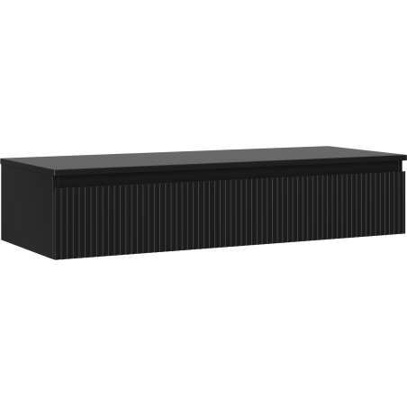 Mexen Rivel dulap baie sub lavoar 120 cm cu blat, 1 sertar, canelat, negru mat - 91A20-12023-1-BFC71