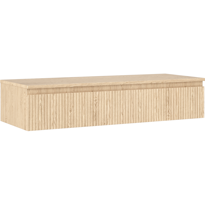 Mexen Rivel dulap baie sub lavoar 120 cm cu blat, 1 sertar, canelat, stejar - 91A20-12023-1-BFC81