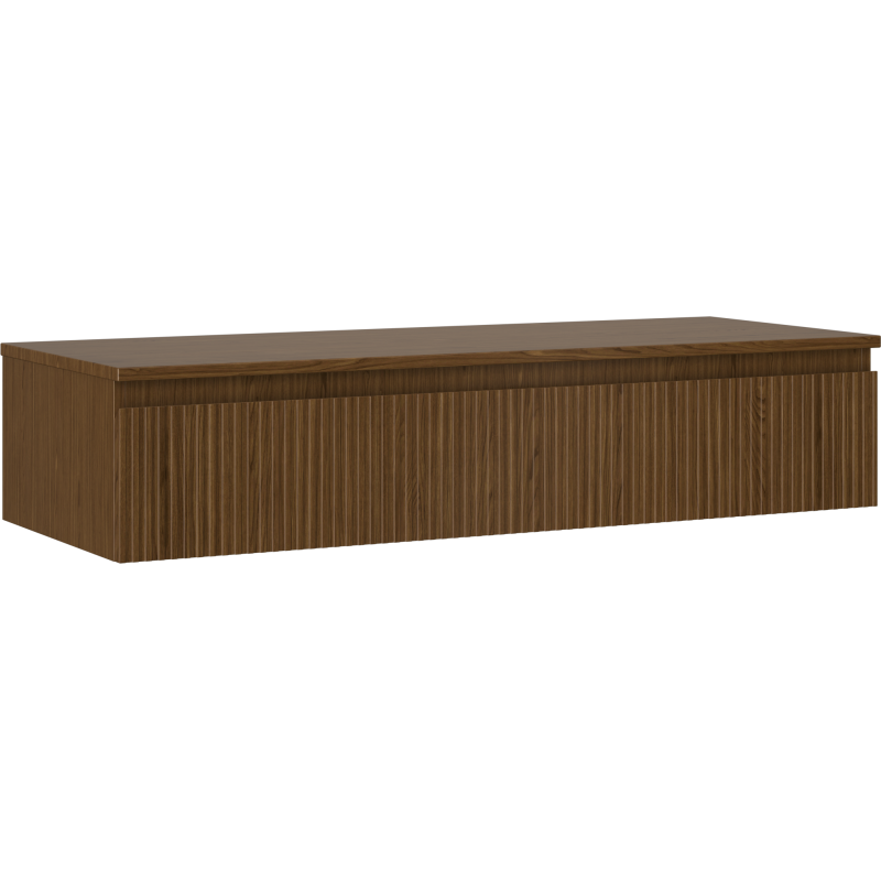 Mexen Rivel dulap lavoar baie 120 cm cu blat, 1 sertar, canelat, nuc - 91A20-12023-1-BFC86