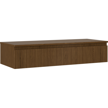 Mexen Rivel dulap lavoar baie 120 cm cu blat, 1 sertar, canelat, nuc - 91A20-12023-1-BFC86