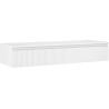 Mexen Rivel 140 cm-es fürdőszobai szekrény mosdó alá, munkalappal, 1 fiók, bordázott, fehér matt - 91A20-14023-1-BFC01