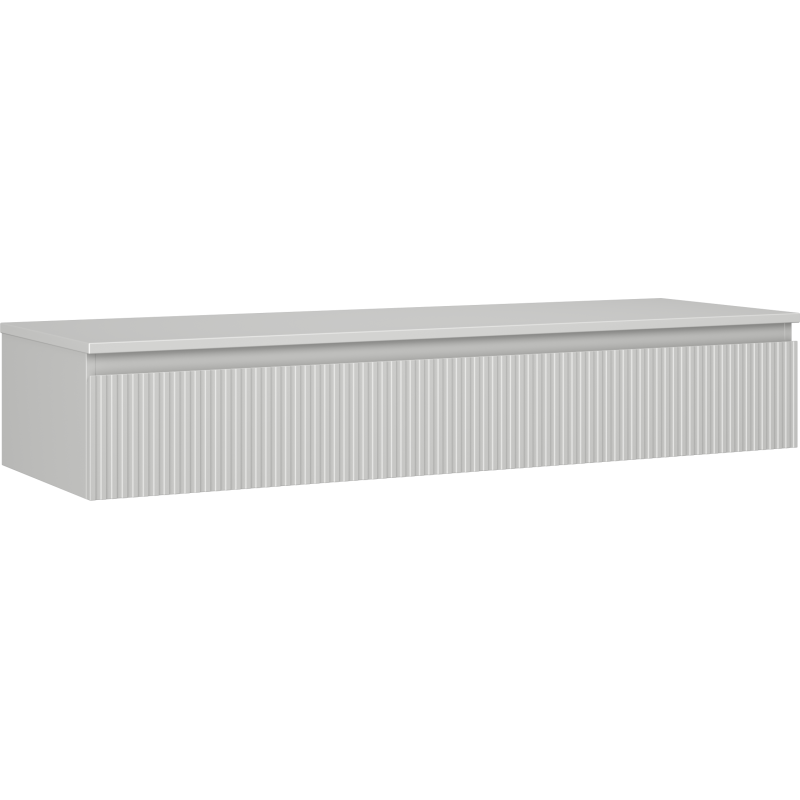 Mexen Rivel dulap baie sub chiuvetă 140 cm cu blat, 1 sertar, canelat, gri mat - 91A20-14023-1-BFC62