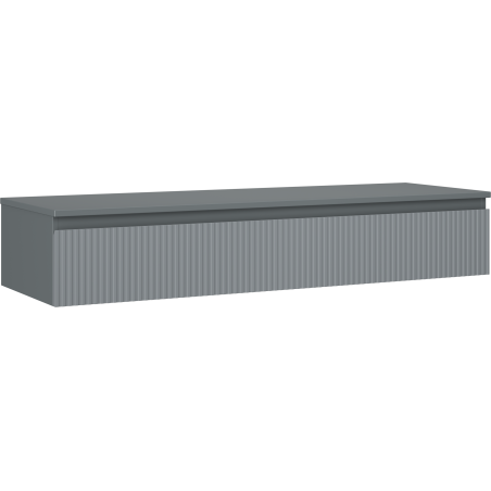 Mexen Rivel fürdőszobai mosdószekrény 140 cm-es munkalappal, 1 fiók, rovátkolt, grafit matt - 91A20-14023-1-BFC66