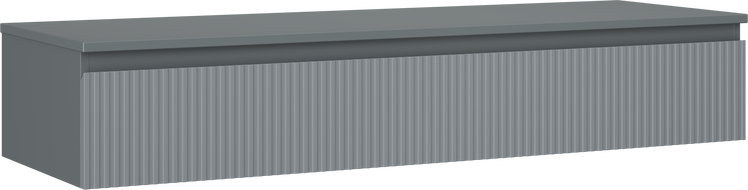 Mexen Rivel fürdőszobai mosdószekrény 140 cm-es munkalappal, 1 fiók, rovátkolt, grafit matt - 91A20-14023-1-BFC66