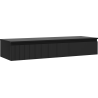 Mexen Rivel dulap baie pentru lavoar 140 cm cu blat, 1 sertar, cu caneluri, negru mat - 91A20-14023-1-BFC71