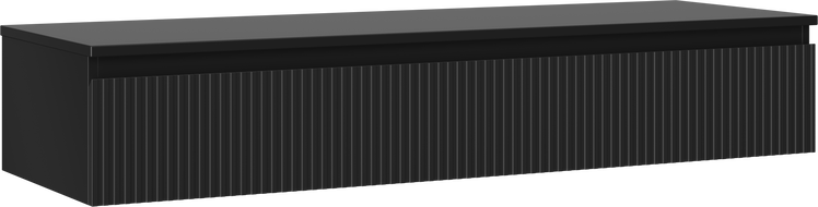 Mexen Rivel dulap baie sub chiuvetă 140 cm cu blat, 1 sertar, frezat, negru mat - 91A20-14023-1-BFC71