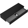Mexen Rivel dulap baie pentru lavoar 140 cm cu blat, 1 sertar, cu caneluri, negru mat - 91A20-14023-1-BFC71