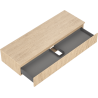 Mexen Rivel dulap baie pentru chiuvetă 140 cm cu blat, 1 sertar, riflat, stejar - 91A20-14023-1-BFC81