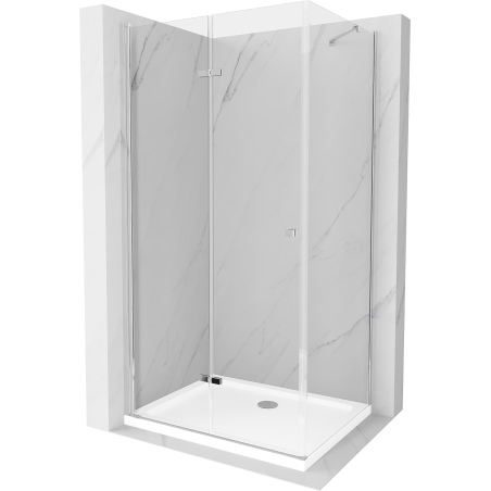 Mexen Lima cabină de duș pliabilă 70 x 80 cm, transparent, cromat + cadă Flat - 856-070-080-01-00-4010