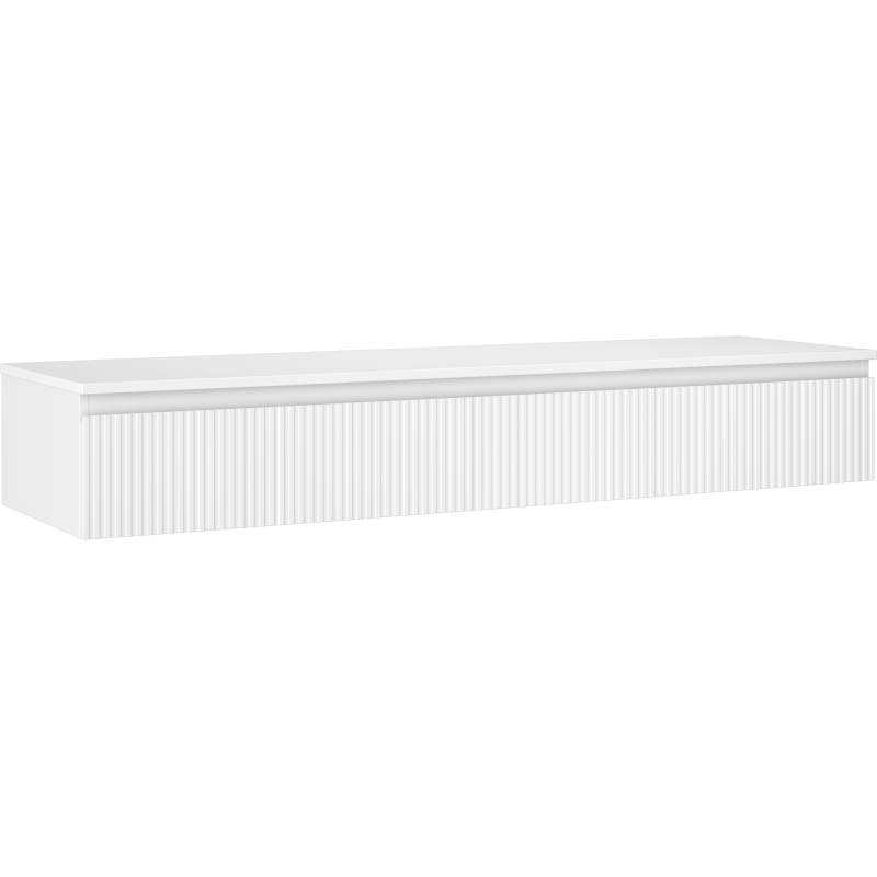 Mexen Rivel dulap de baie sub lavoar 160 cm cu blat, 1 sertar, canelat, alb mat - 91A20-16023-1-BFC01