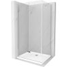 Mexen Lima cabină de duș pliabilă 70 x 90 cm, transparent, Crom + cadă de duș Flat - 856-070-090-01-00-4010