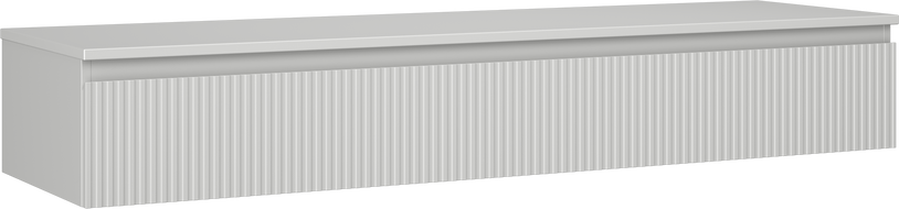 Mexen Rivel 160 cm-es fürdőszobai mosdószekrény lappal, 1 fiók, bordázott, szürke matt - 91A20-16023-1-BFC62
