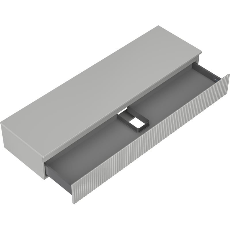 Mexen Rivel dulap baie sub chiuvetă 160 cm cu blat, 1 sertar, canelat, gri mat - 91A20-16023-1-BFC62