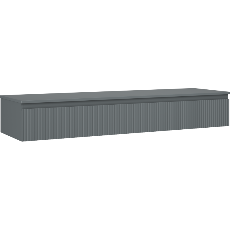 Mexen Rivel dulap baie montat sub lavoar 160 cm cu blat, 1 sertar, riflat, grafit mat - 91A20-16023-1-BFC66
