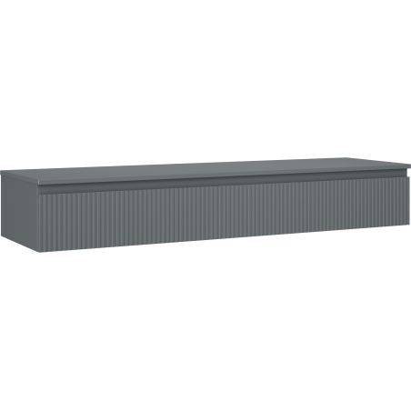 Mexen Rivel dulap băii sub lavoar 160 cm cu blat, 1 sertar, canelat, grafit mat - 91A20-16023-1-BFC66