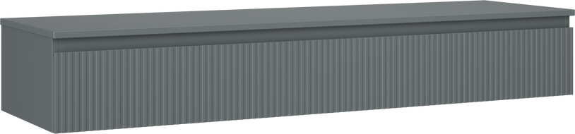 Mexen Rivel fürdőszobai szekrény mosdókagyló alá, 160 cm-es, egy fiókkal, bordázott, grafit matt - 91A20-16023-1-BFC66