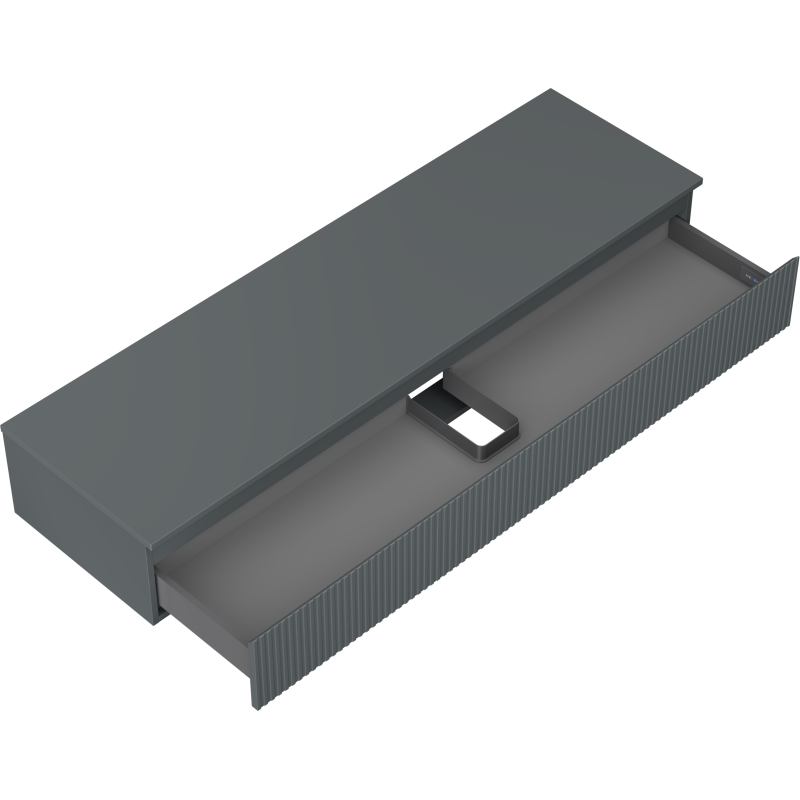 Mexen Rivel dulap baie sub chiuvetă 160 cm cu blat, 1 sertar, canelat, grafit mat - 91A20-16023-1-BFC66