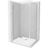 Mexen Lima cabina de duș pliabilă 80 x 90 cm, transparent, crom + cadă Flat - 856-080-090-01-00-4010