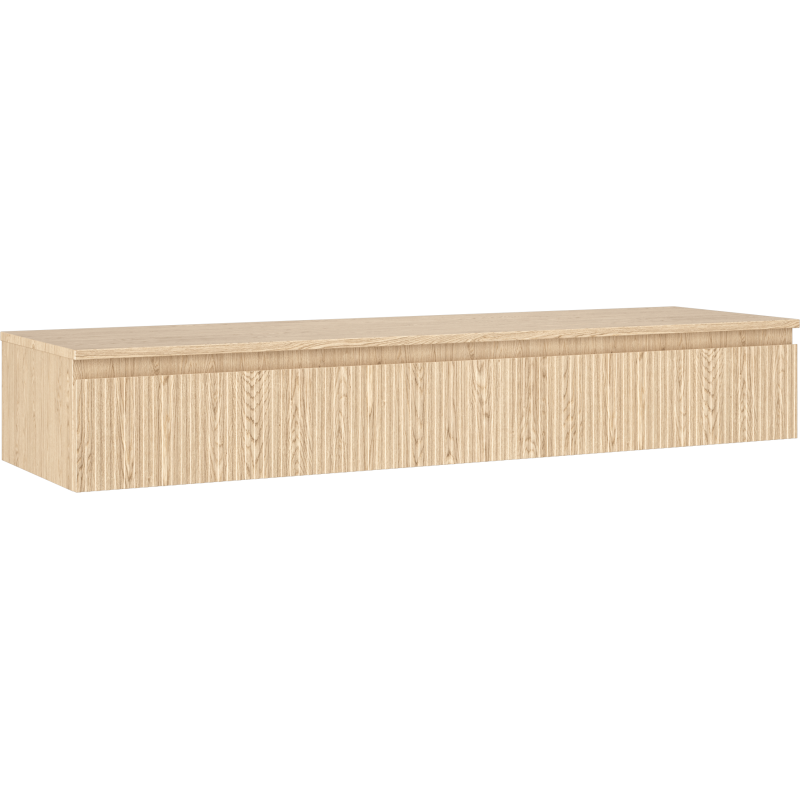 Mexen Rivel dulap baie sub chiuvetă de 160 cm cu blat, 1 sertar, canelat, stejar - 91A20-16023-1-BFC81