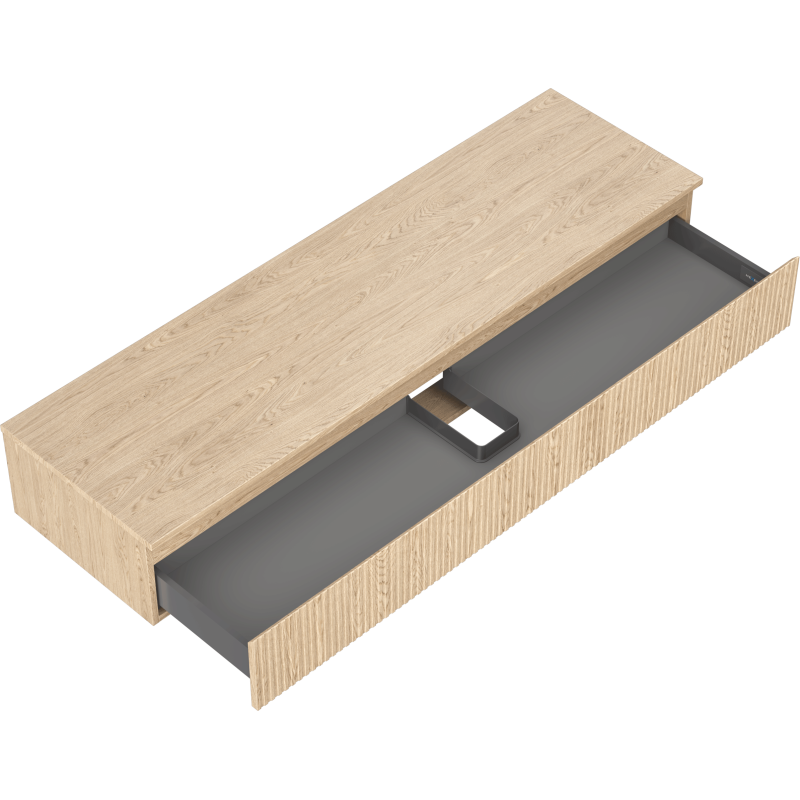 Mexen Rivel dulap de baie sub lavoar 160 cm cu blat, 1 sertar, striat, stejar - 91A20-16023-1-BFC81