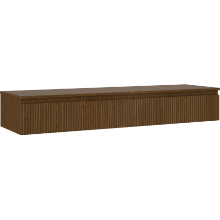 Mexen Rivel dulap baie sub lavoar 160 cm cu blat, 1 sertar, canelat, nuc - 91A20-16023-1-BFC86