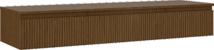 Mexen Rivel 160 cm-es fürdőszobai szekrény mosdó alá, munkalappal, 1 fiók, barázdált, dió - 91A20-16023-1-BFC86