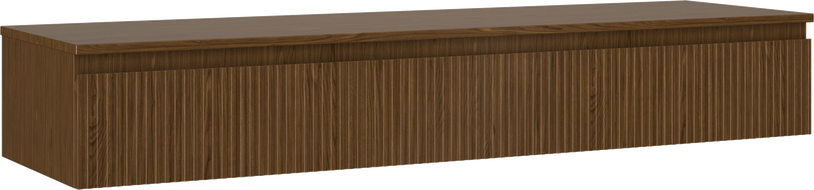 Mexen Rivel 160 cm-es mosdószekrény munkalappal, 1 fiók, bordázott, dió - 91A20-16023-1-BFC86