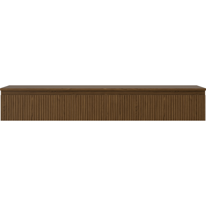 Mexen Rivel dulap baie sub chiuvetă 160 cm cu blat, 1 sertar, riflat, nuc - 91A20-16023-1-BFC86